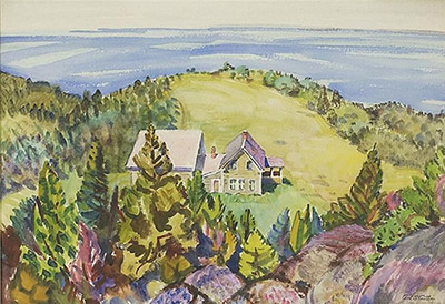 Carl Cuttler, Maine Landscape with Cottage