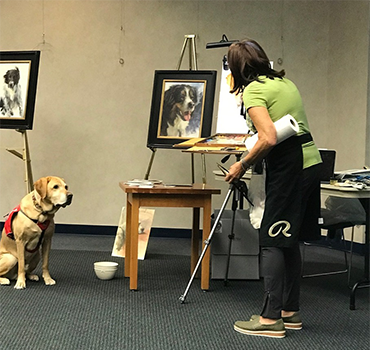 Live Pet Demo with JoAnne Mangi and Maestro, the "sitter" for the portrait. 
