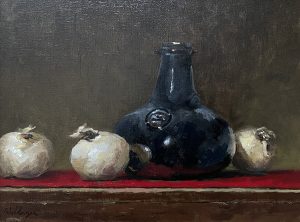 Brian Wallenmeyer Still Life with Onion Bottle and White Onions